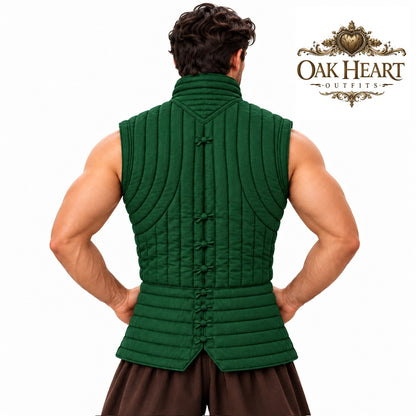 Medieval Padded Vest, Sleeveless Quilted Gambeson Armor, SCA Fighter Gear,