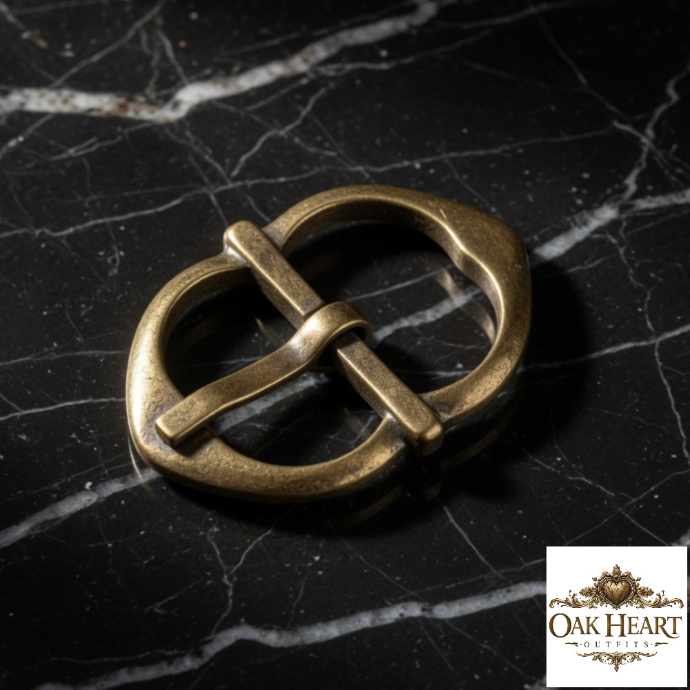 Medieval Brass Belt Buckle – Small Handcrafted LARP & Leather Craft Hardware
