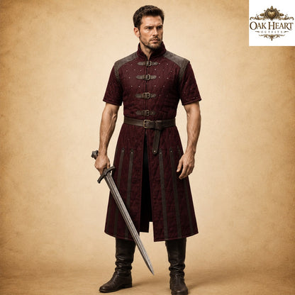 Half Sleeve Medieval Gambeson – Quilted Arming Coat for LARP, SCA & Ren Faire