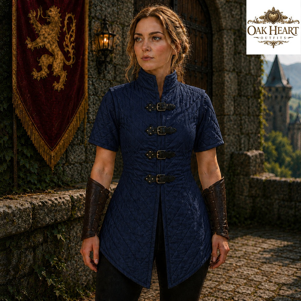 Medieval Viking Gambeson for Women | Quilted Armor Jacket | LARP Costume |