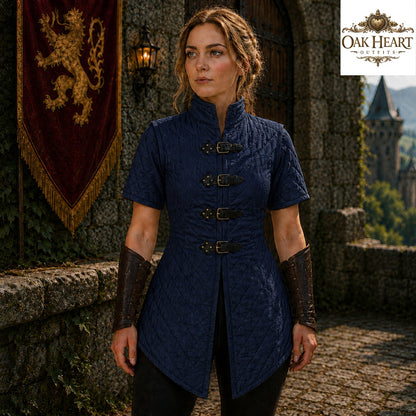 Medieval Viking Gambeson for Women | Quilted Armor Jacket | LARP Costume |