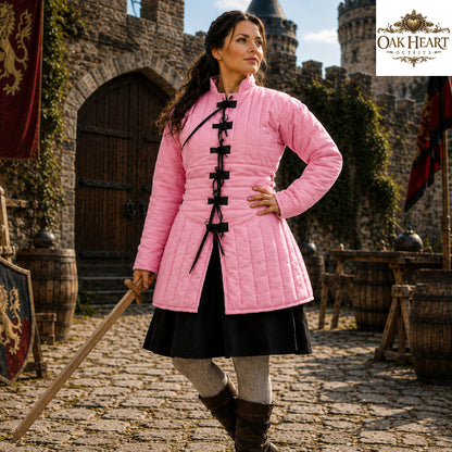Women's Cotton Padded Gambeson | Medieval Quilted Armor Jacket | LARP Ren Faire SCA Costume
