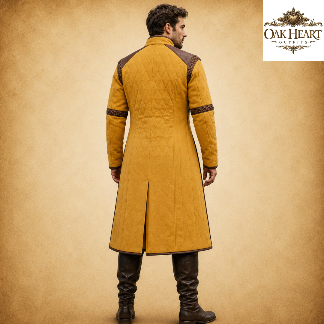 Ren Faire Blue Gambeson Costume for Men – Medieval Padded Armor Jacket,