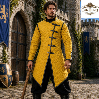 Medieval Cotton Gambeson Aketon Jacket, Handmade Padded Armor for Ren Faire