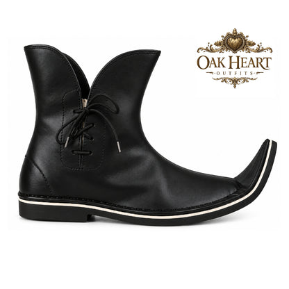 Medieval Leather Boots for Men | Renaissance LARP Boots | Fantasy Pointed Toe Ankle