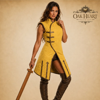 Women’s Medieval Pink Gambeson  – Quilted Viking Armor costumes