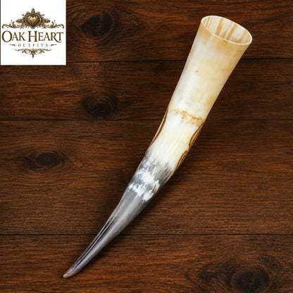 Viking Horn Mug – Hand Carved Valknut & Celtic Knot Mead Drinking Horn
