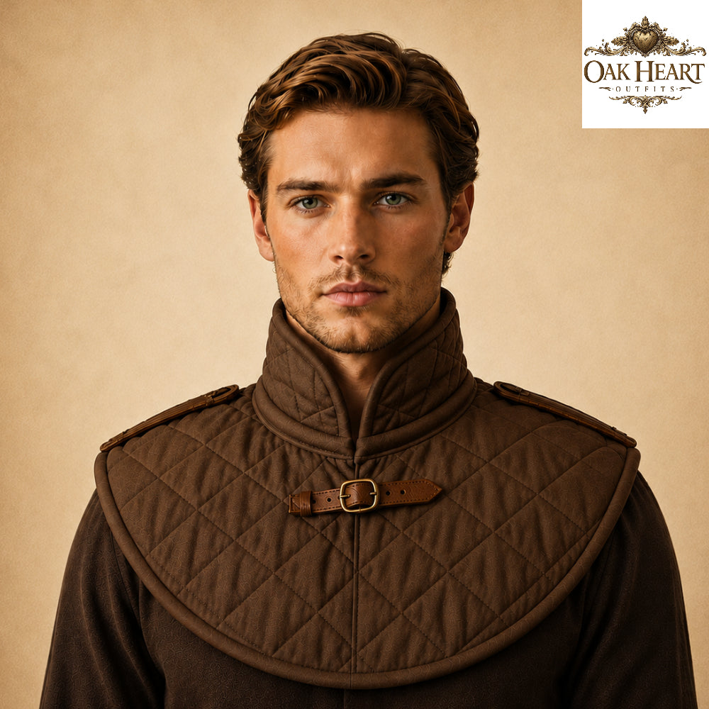Medieval Padded Cotton Collar – Quilted LARP Neck Guard for Ren Faire & Costume Armor