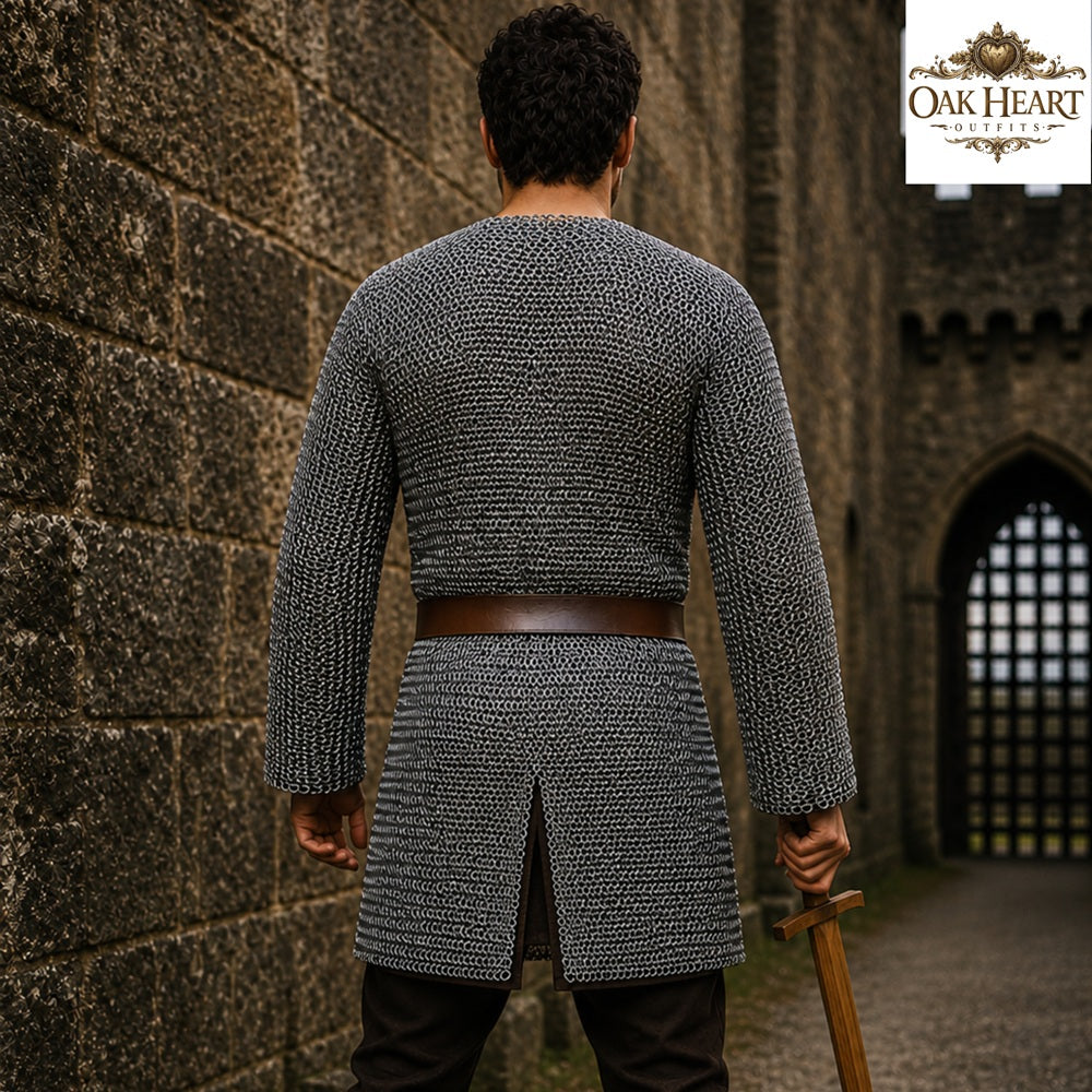 Medieval Viking Chainmail Hauberk – 6MM Round Ring Costume for Events