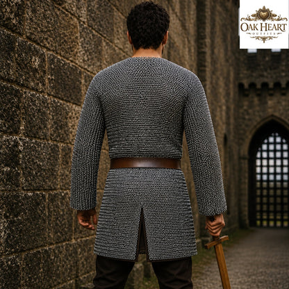 Medieval Viking Chainmail Hauberk – 6MM Round Ring Costume for Events