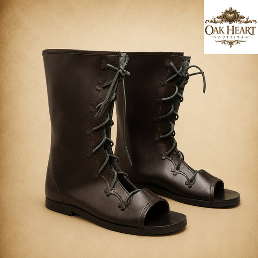 Roman Style Leather Sandals – Men’s Medieval LARP Boots