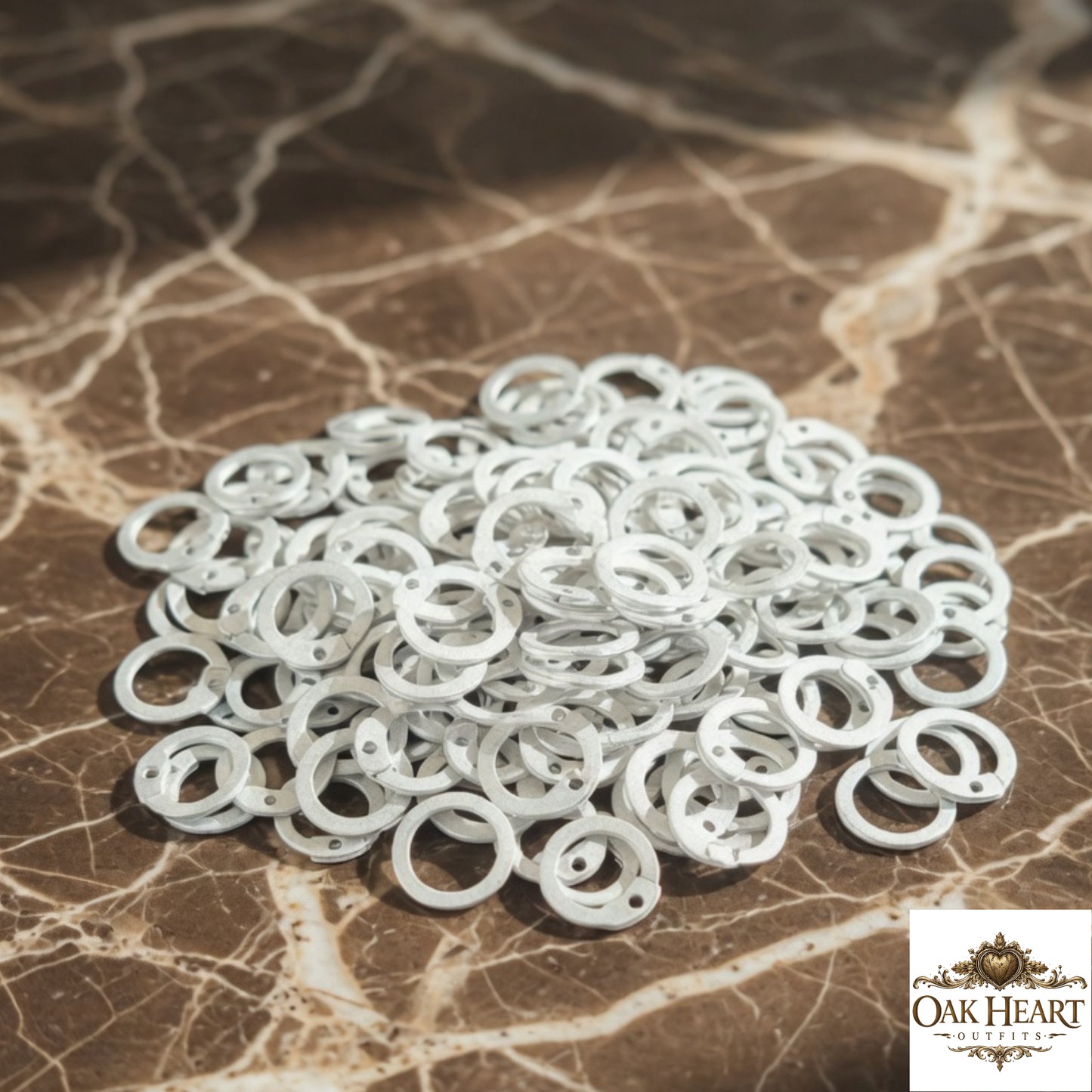 Loose 9mm Chainmail Rings – Flat Riveted Steel Rings with Free Tool for DIY Chainmail