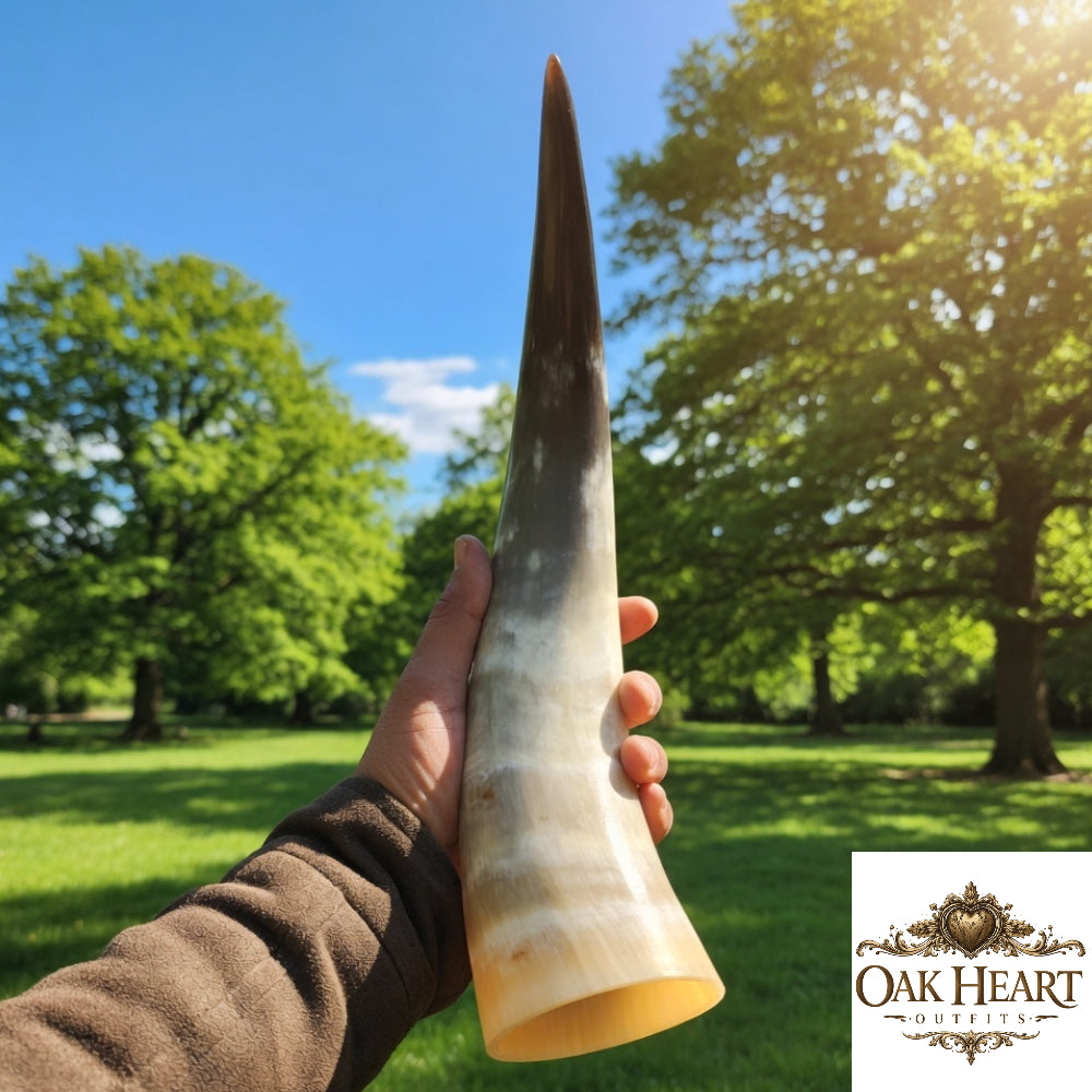 Viking Drinking Horn – Norse Dragon Engraved Handmade Mead Cup