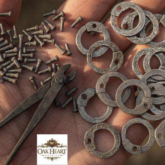 Chainmail Repair Rings – Flat Steel Riveted Rings for Armor Repair with Free Tool