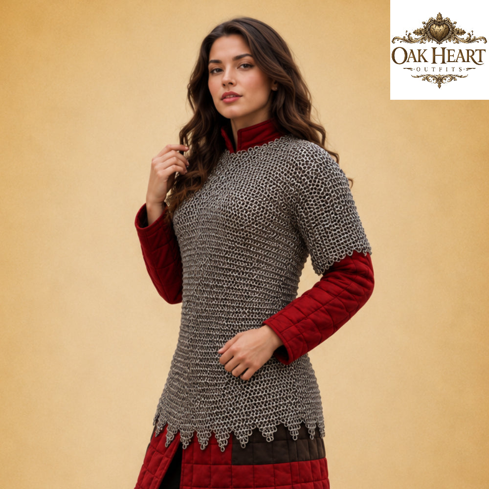 Medieval Knight Chainmail Hauberk – 9MM Riveted Rings Armor Shirt