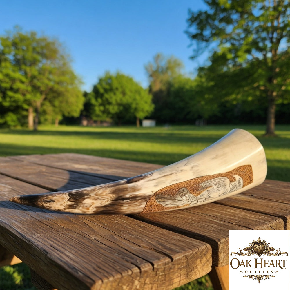 Odin Viking Drinking Horn – Handcrafted Norse Mead Horn with Valknut