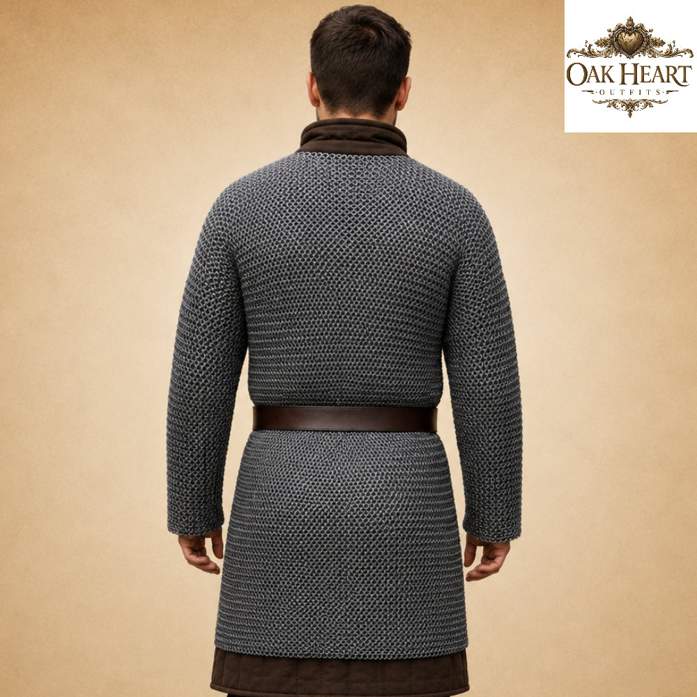 Medieval Chainmail Armor Shirt – 8MM Flat Riveted with Washers for LARP Combat