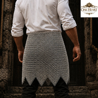 Aluminum Chainmail Skirt Handmade, Zig Zag Design, Renaissance Faire Outfit,