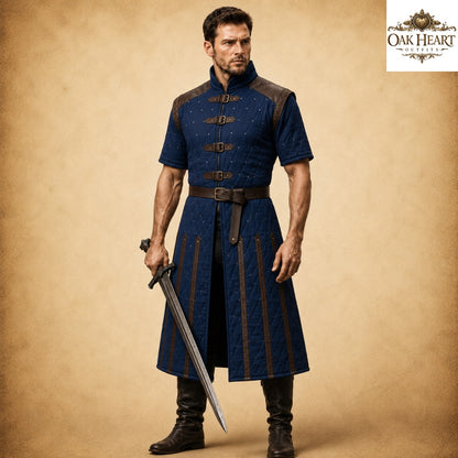Half Sleeve Medieval Gambeson – Quilted Arming Coat for LARP, SCA & Ren Faire