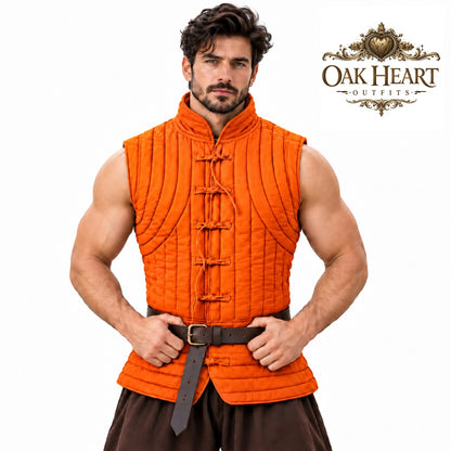 Medieval Padded Vest, Sleeveless Quilted Gambeson Armor, SCA Fighter Gear,