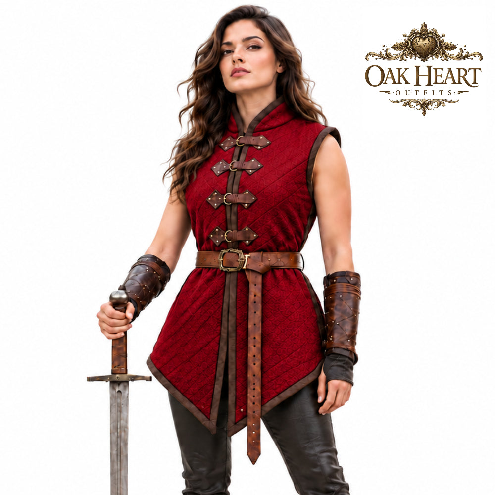 Medieval Sleeveless Gambeson Vest, Padded Quilted Armor, Viking Knight Costume, LARP Warrior Outfit