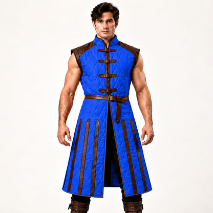Medieval Sleeveless Gambeson Vest, Padded Knight Armor, Ren Faire Outfit, LARP Costume, SCA Gear