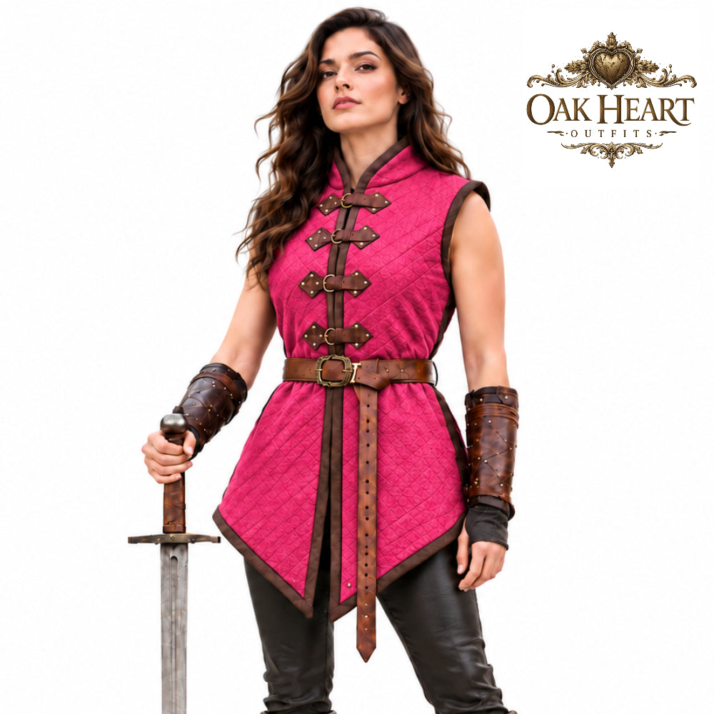 Medieval Sleeveless Gambeson Vest, Padded Quilted Armor, Viking Knight Costume, LARP Warrior Outfit