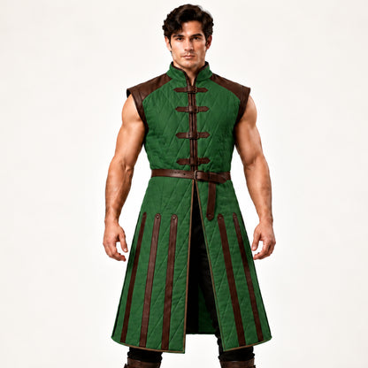 Medieval Sleeveless Gambeson Vest, Padded Knight Armor, Ren Faire Outfit, LARP Costume, SCA Gear