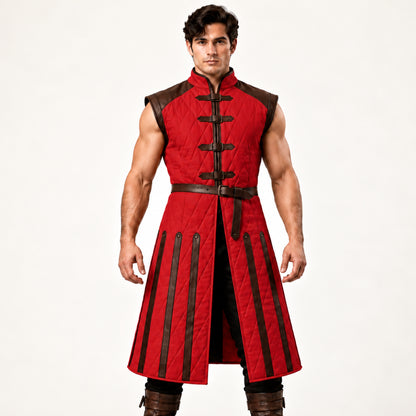 Medieval Sleeveless Gambeson Vest, Padded Knight Armor, Ren Faire Outfit, LARP Costume, SCA Gear