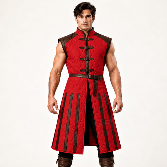 Medieval Sleeveless Gambeson Vest, Padded Knight Armor, Ren Faire Outfit, LARP Costume, SCA Gear