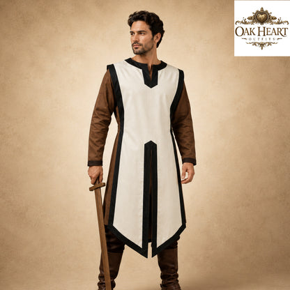 Medieval Cotton Tabard with Side Laces – Crusader Surcoat for LARP & Reenactment