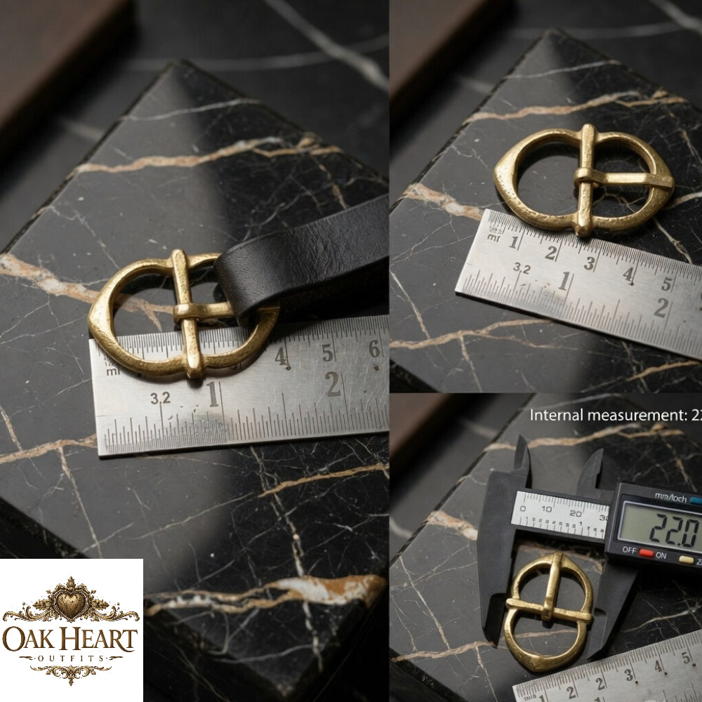 Medieval Brass Belt Buckle – Small Handcrafted LARP & Leather Craft Hardware