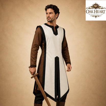 Medieval Cotton Tabard with Side Laces – Crusader Surcoat for LARP & Reenactment