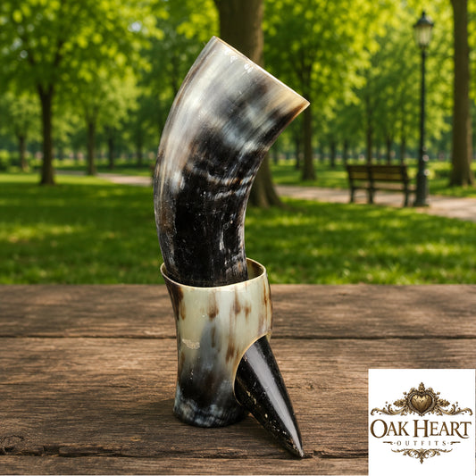 Medieval Viking Horn Mug Set – Handmade Natural Drinking Horn