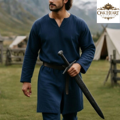 Renfaire Tunic Men Cotton Medieval Shirt Viking Costume Celtic Tunic Renaissance