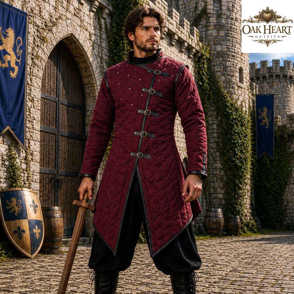 Medieval Cotton Gambeson Aketon Jacket, Handmade Padded Armor for Ren Faire