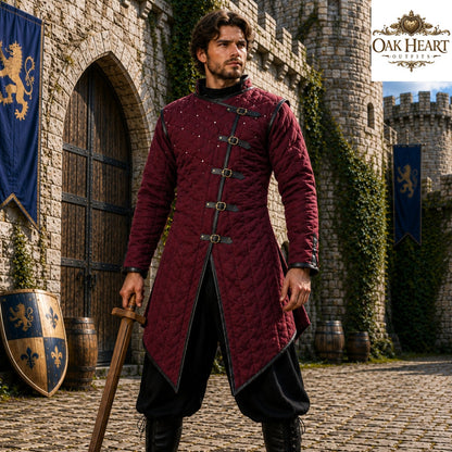 Medieval Cotton Gambeson Aketon Jacket, Handmade Padded Armor for Ren Faire