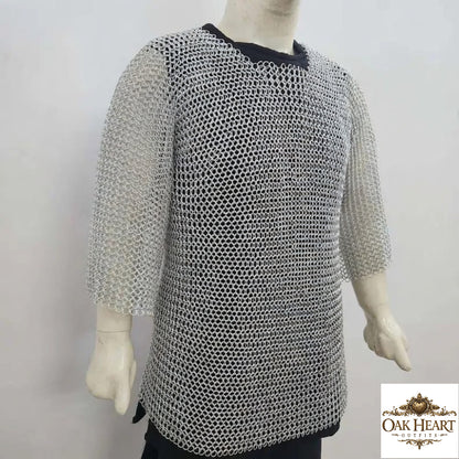 Medieval Aluminum Chainmail Shirt – 9MM Butted Rings, Half Sleeve Haubergeon
