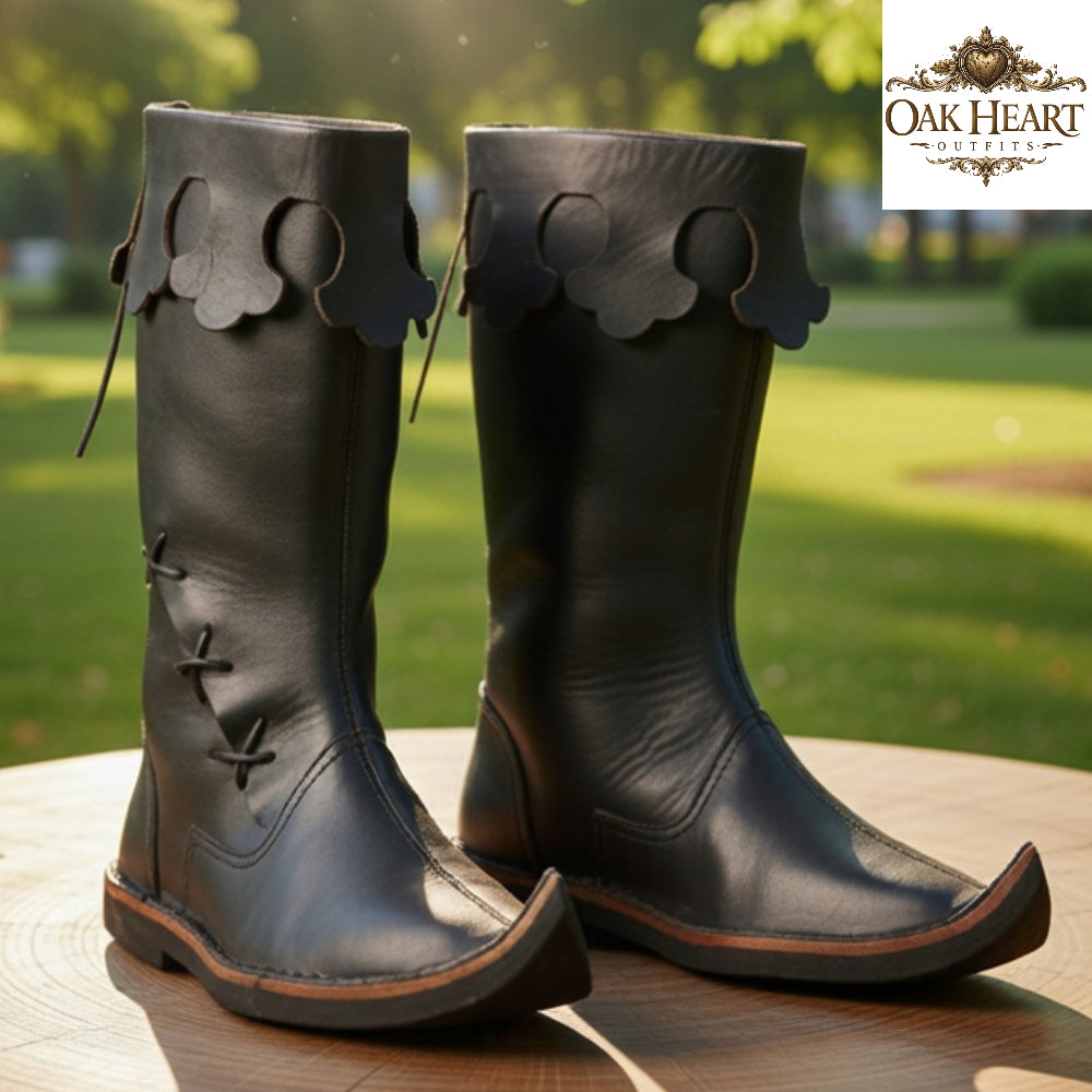 Medieval Viking Leather Boots – LARP, Ren Faire Costume Footwear