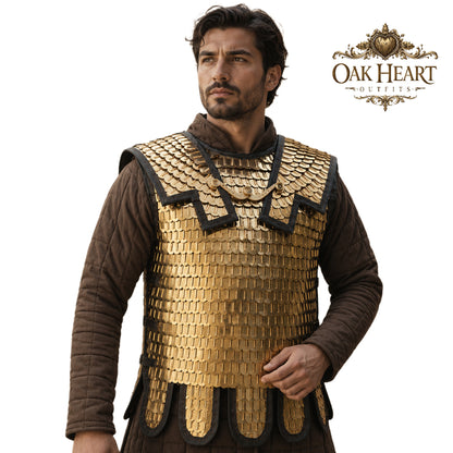 Roman Brass Squamata Armor – Medieval Scale Cuirass for Cosplay