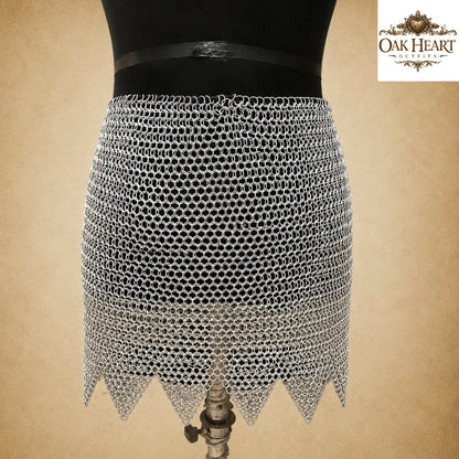 Aluminum Chainmail Skirt Handmade, Zig Zag Design, Renaissance Faire Outfit,