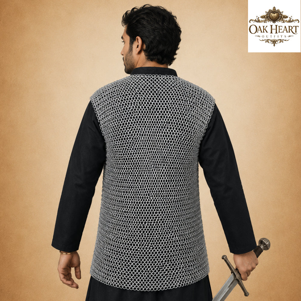 Butted Haubergeon Chainmail Vest Aluminum – Round Ring 10MM, 16 Gauge MA-04 |