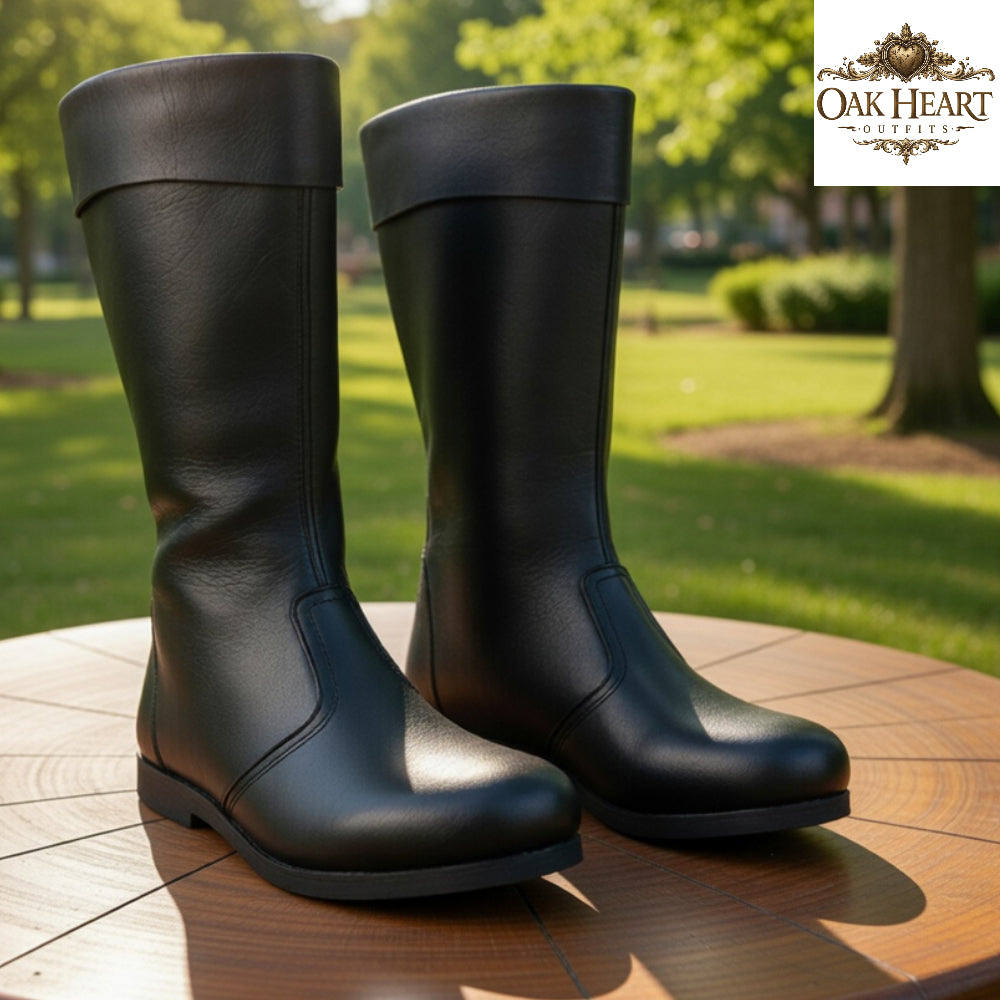 Medieval Side Lace Leather Boots – Renaissance Faire Costume Shoes