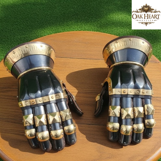 Churburg Hourglass Gauntlets, Mild Steel Armor Gloves, Medieval Knight Gauntlets