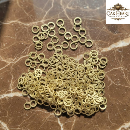9mm Brass Flat Riveted Chainmail Rings with Rivets – Free Tool Included for Armor Making & Repair