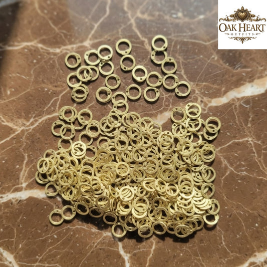 9mm Brass Flat Riveted Chainmail Rings with Rivets – Free Tool Included for Armor Making & Repair