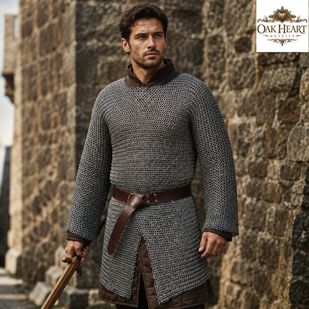Medieval Viking Chainmail Hauberk – 6MM Round Ring Costume for Events