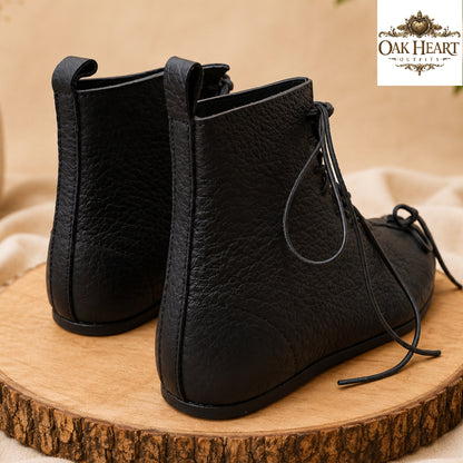 Medieval Leather Buhurt Shoes, Historical Reenactment Footwear, Viking Ankle Boots,