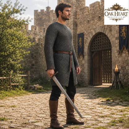 Medieval Chainmail Shirt – 9mm Round Riveted Rings with Flat Washers