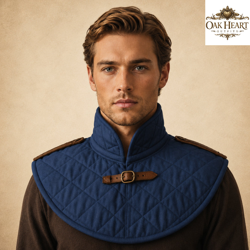 Medieval Padded Cotton Collar – Quilted LARP Neck Guard for Ren Faire & Costume Armor
